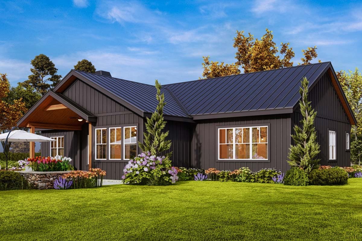 Plan 25695GE: One-Story Split-Bed House Plan with Vaulted Interior - 1925 Sq Ft - Image #9 - Country, Ranch, Rustic, Southern, Traditional