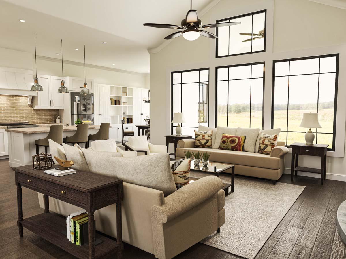 Plan 25695GE: One-Story Split-Bed House Plan with Vaulted Interior - 1925 Sq Ft - Image #15 - Country, Ranch, Rustic, Southern, Traditional