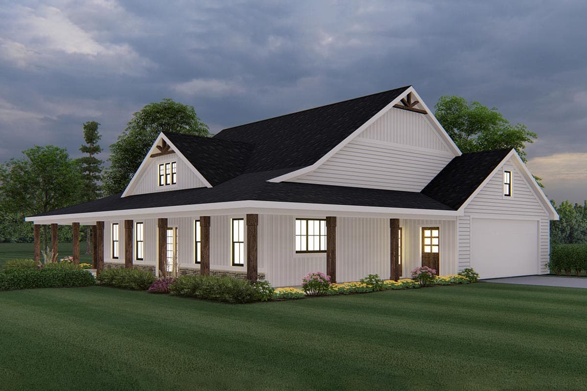 Plan 149004AND: Exclusive Ranch Home Plan with Wrap-Around Porch - Image #4 - Country, Farmhouse, Southern