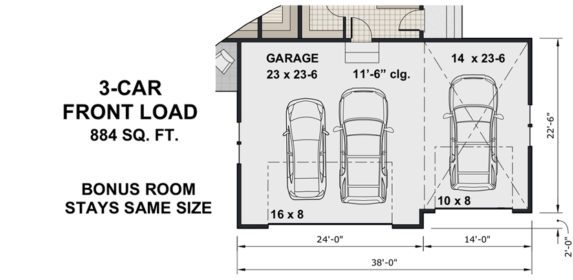 Plan 14685RK: New American House Plan with Prep Kitchen and Two Laundry Rooms - 3319 Sq Ft - Floor Plan - 3-Car Front Load Option - Country, Modern Farmhouse, New American
