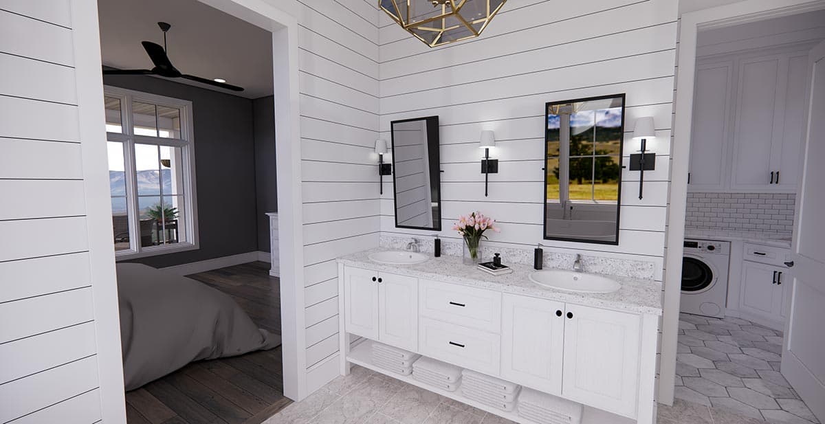 Plan 14685RK: New American House Plan with Prep Kitchen and Two Laundry Rooms - 3319 Sq Ft - Image #37 - Country, Modern Farmhouse, New American