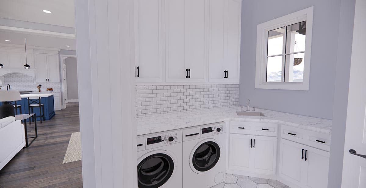 Plan 14685RK: New American House Plan with Prep Kitchen and Two Laundry Rooms - 3319 Sq Ft - Image #42 - Country, Modern Farmhouse, New American