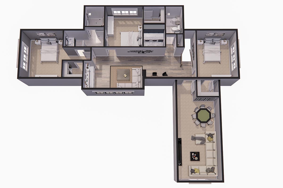 Plan 14685RK: New American House Plan with Prep Kitchen and Two Laundry Rooms - 3319 Sq Ft - Image #66 - Country, Modern Farmhouse, New American