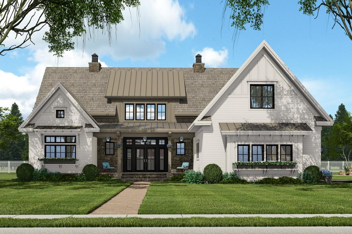 Plan 14685RK: New American House Plan with Prep Kitchen and Two Laundry Rooms - 3319 Sq Ft - Image #4 - Country, Modern Farmhouse, New American