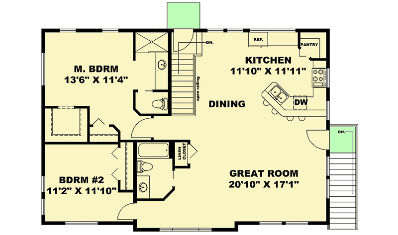 Plan 35578GH: Modern Carriage House Plan with 2-Bed Apartment - Floor Plan - 2nd Floor - Carriage, Modern, Northwest