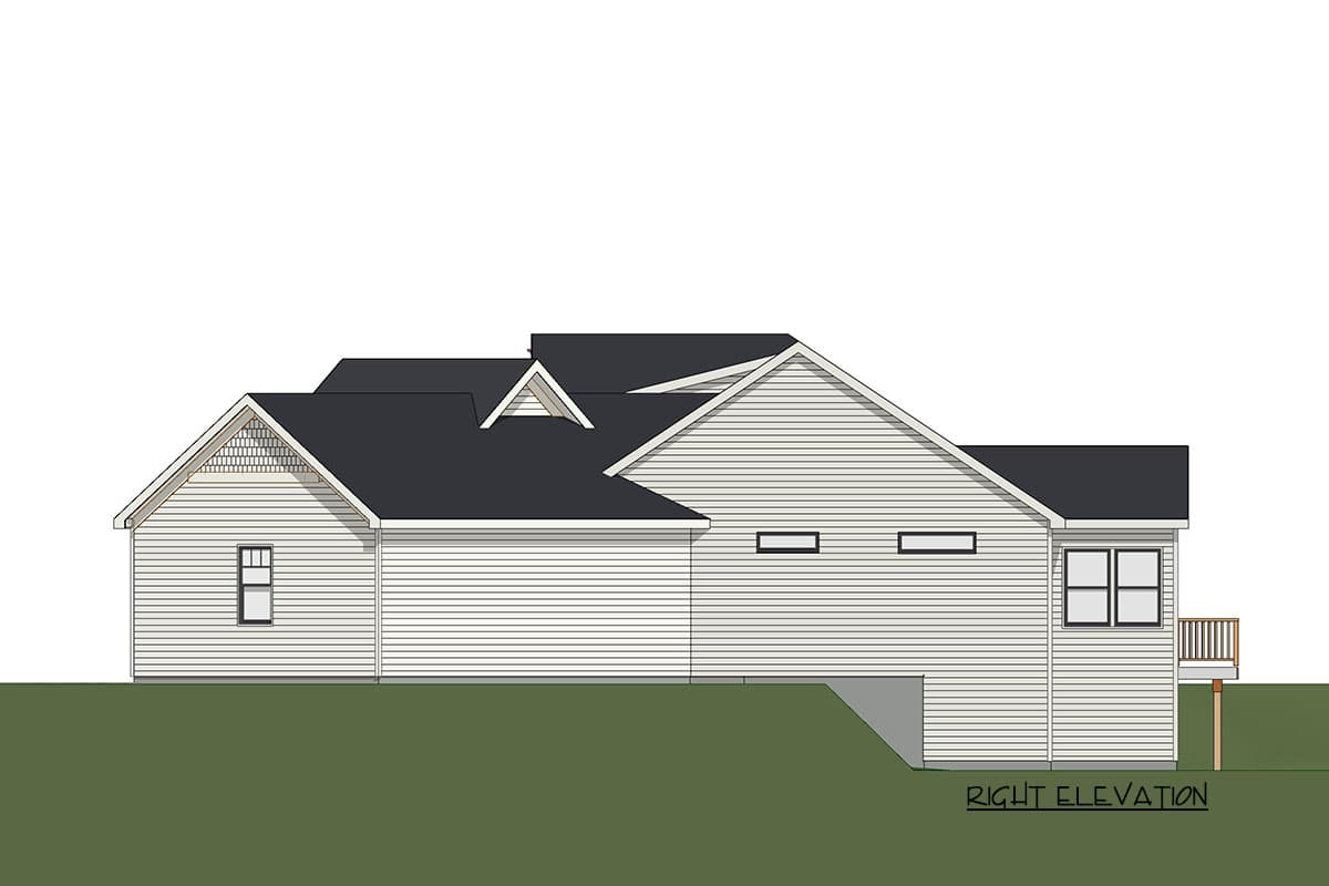 Plan 149005AND: Downsized Exclusive 3-Bed House Plan with Split Bedrooms - Image #7 - Country, Craftsman, New American