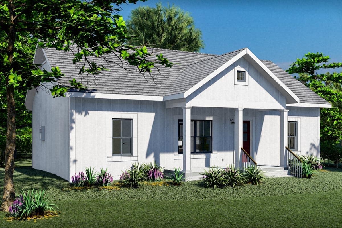 Plan 25019DH: 3-Bed Southern Country Home Plan with Split Bedrooms - 1035 Sq Ft - Image #6 - Country, Ranch, Southern