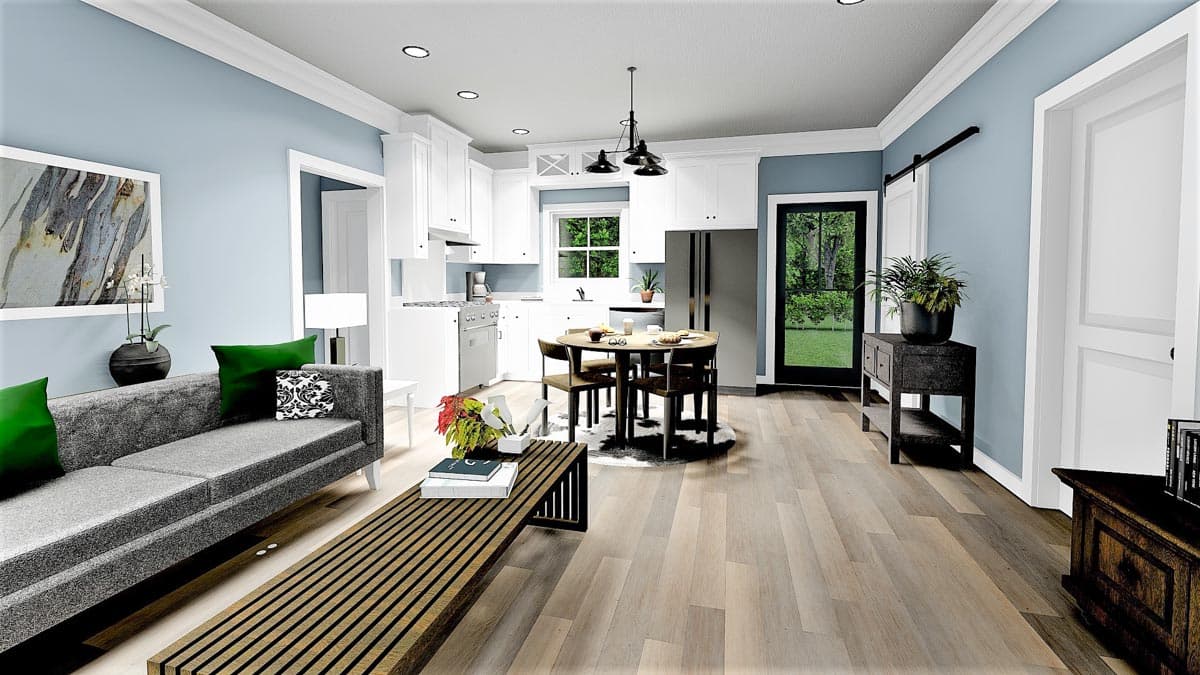 Plan 25019DH: 3-Bed Southern Country Home Plan with Split Bedrooms - 1035 Sq Ft - Image #7 - Country, Ranch, Southern