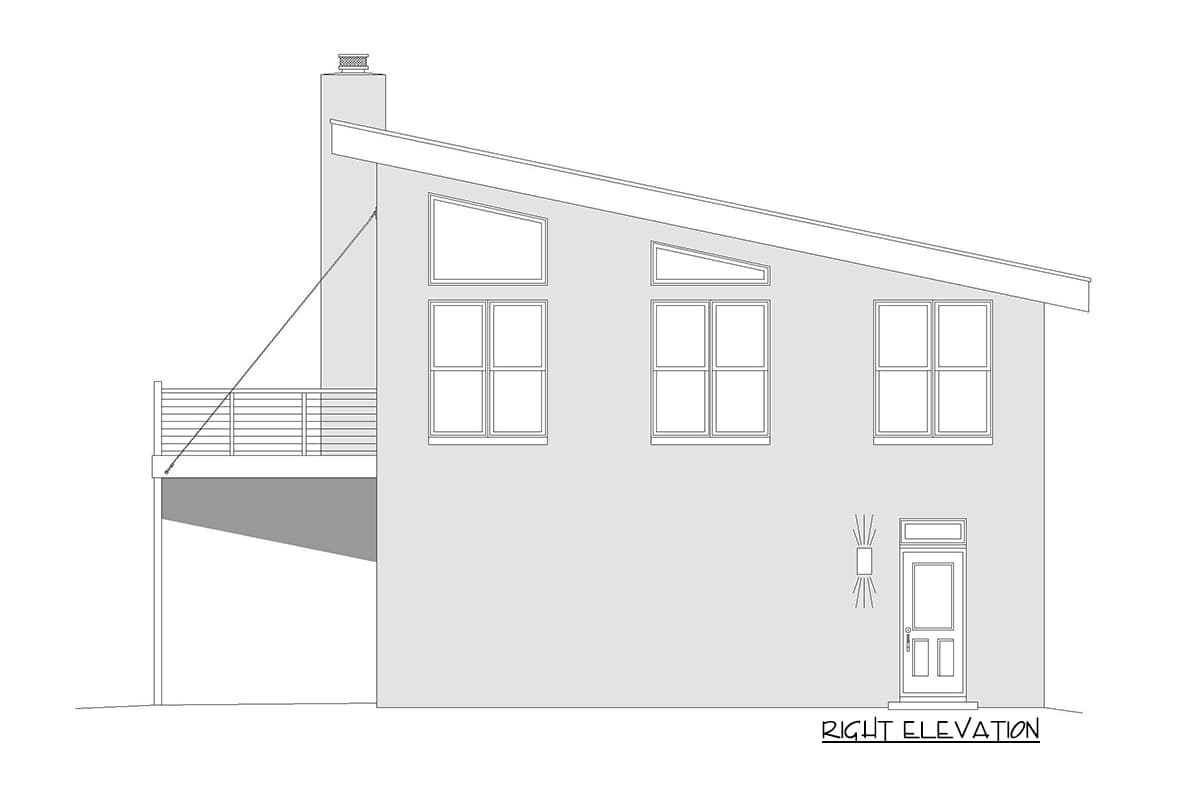 Plan 68648VR: 3-Car Garage Apartment with 2 Drive-through Bays - Image #5 - Carriage, Coastal, Mountain, Vacation