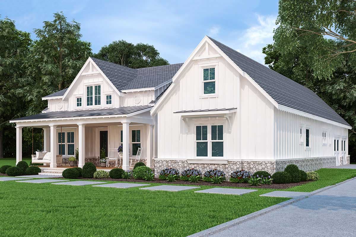 Plan 12317JL: One-Level Modern Farmhouse with Bonus Over Garage and Lower Level Expansion - 2464 Sq Ft - Image #12 - Country, Modern Farmhouse, New American