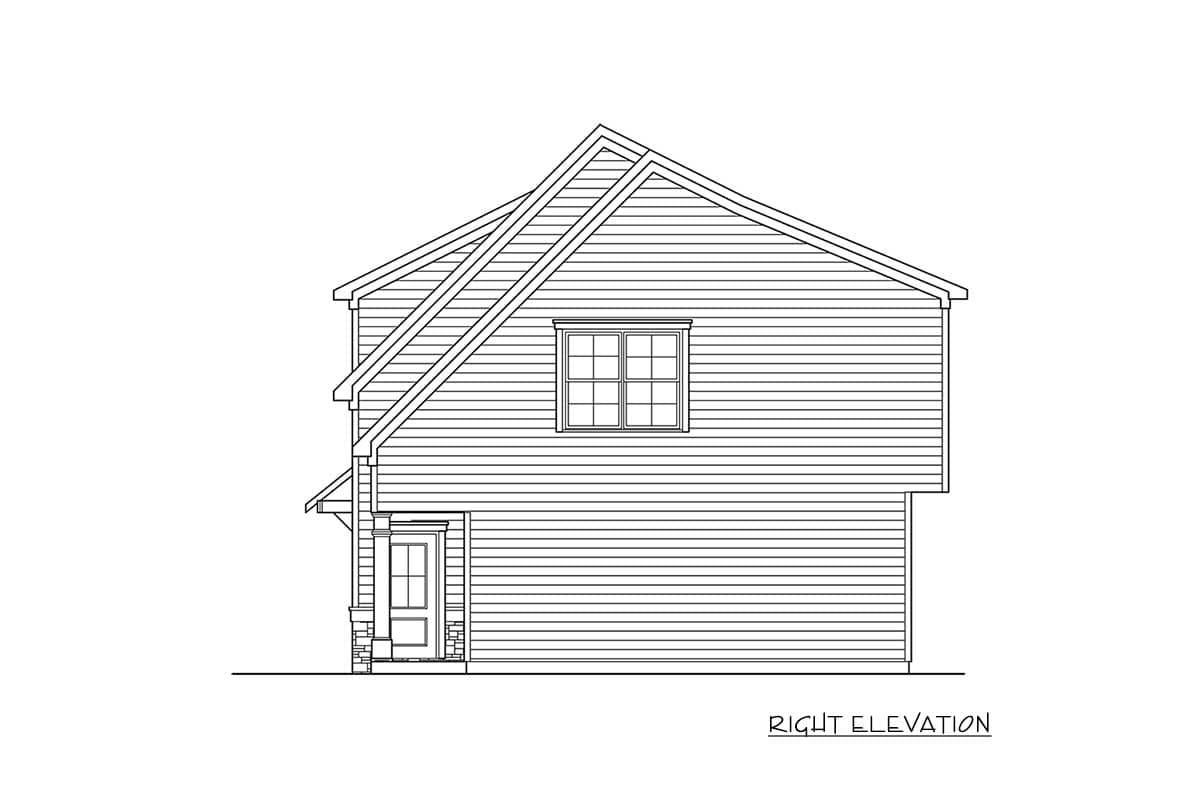 Plan 360063DK: 3-Car Carriage House Plan with Two Upstairs Bedrooms - Image #4 - Carriage, Country, Craftsman, Rustic