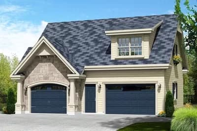 1 Bedroom Apartment Above a 2-Car Garage - 683 Sq Ft Apartment - 870 Sq Ft Garage