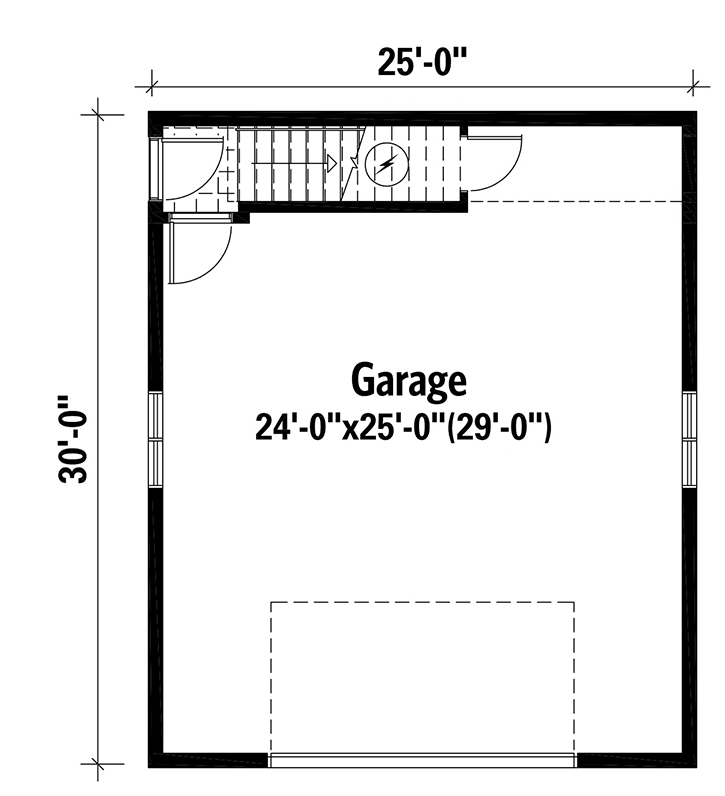 Plan 80962PM: Adorable Carriage House Plan with 1-Bed Apartment - Floor Plan - Main Level - Carriage, Cottage