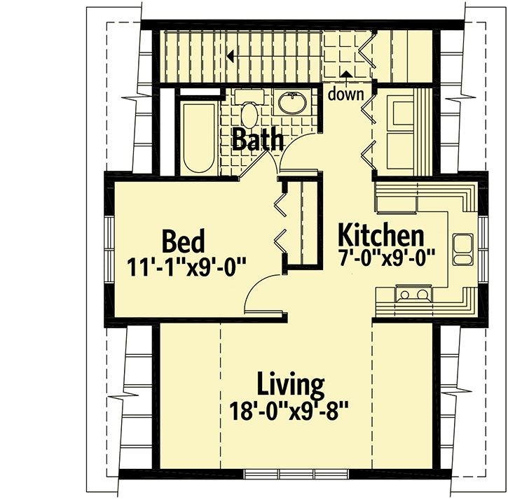 Plan 80962PM: Adorable Carriage House Plan with 1-Bed Apartment - Floor Plan - 2nd Floor - Carriage, Cottage