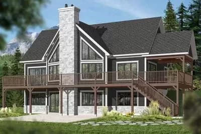 Four-season Contemporary House Plan with Commanding Views