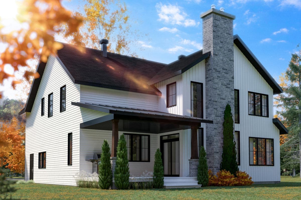 Plan 22570DR: 4-Bed New American House Plan with Covered Rear Porch - 2496 Sq Ft - Image #4 - Country, Farmhouse, Modern Farmhouse, New American, Northwest