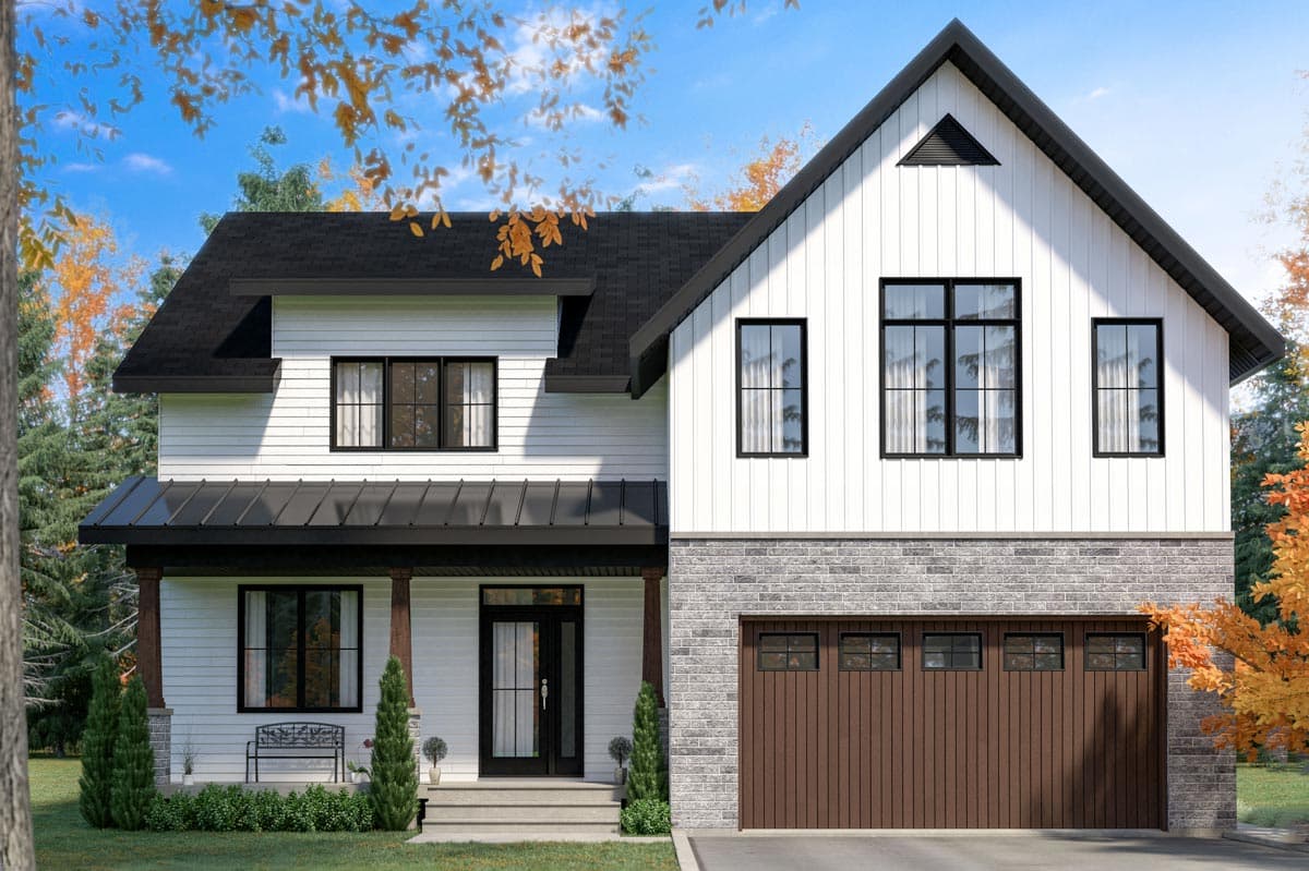 Plan 22570DR: 4-Bed New American House Plan with Covered Rear Porch - 2496 Sq Ft - Image #5 - Country, Farmhouse, Modern Farmhouse, New American, Northwest