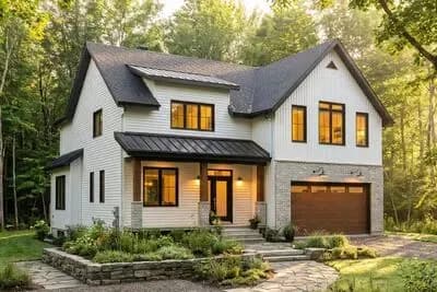 4-Bed New American House Plan with Covered Rear Porch - 2496 Sq Ft