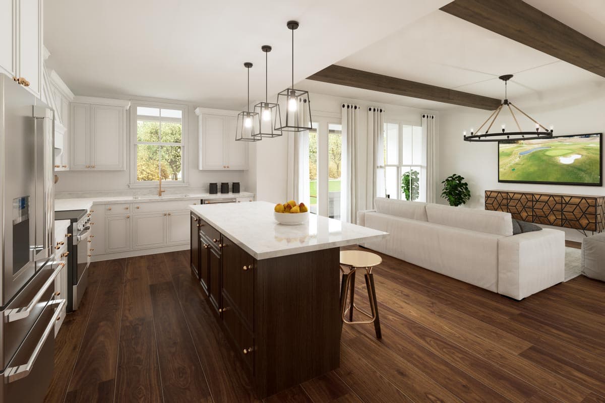 Plan 51829HZ: One-Story Modern Farmhouse Plan with Open Concept Living - 1706 Sq Ft - Image #6 - Cottage, Farmhouse, Modern Farmhouse, Traditional