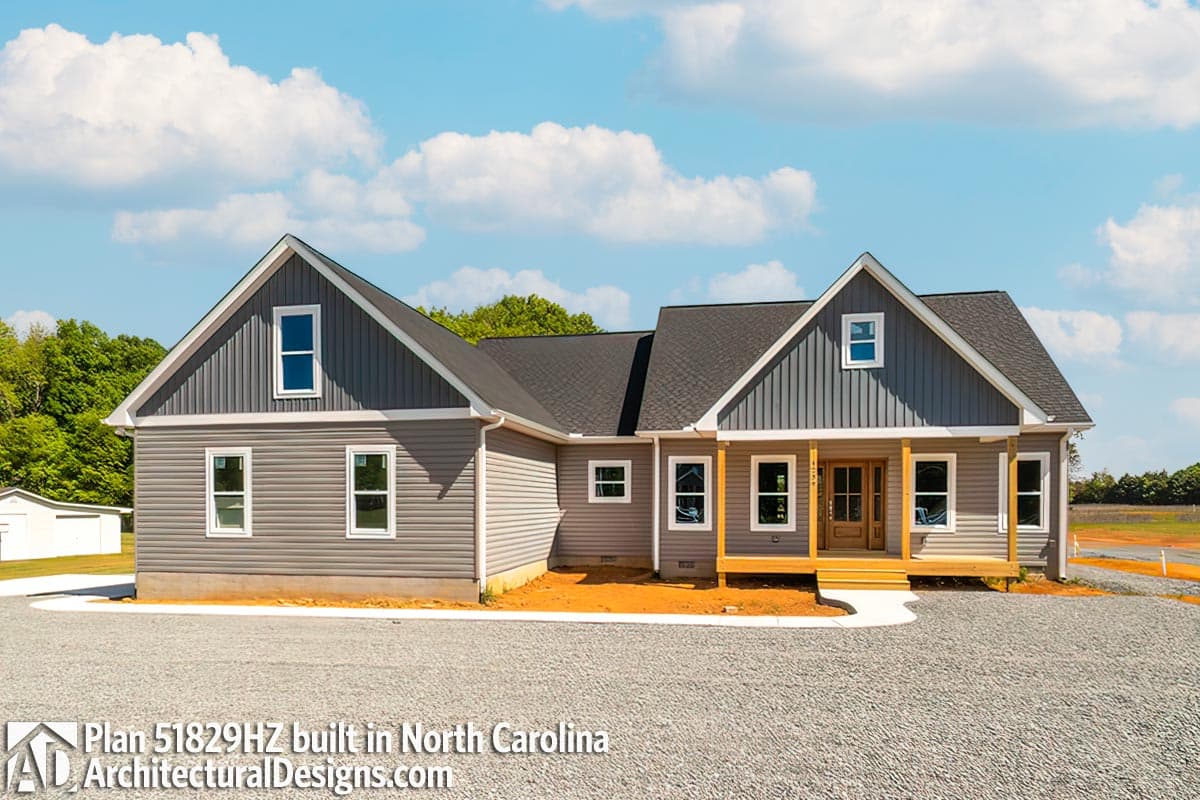 build gallery item - Farmhouse Plan 51829HZ Comes to Life in North Carolina