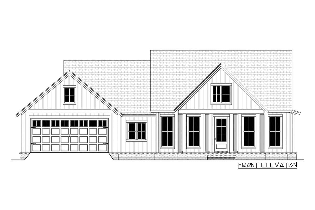 Plan 51829HZ: One-Story Modern Farmhouse Plan with Open Concept Living - 1706 Sq Ft - Image #29 - Cottage, Farmhouse, Modern Farmhouse, Traditional