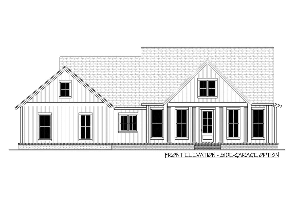 Plan 51829HZ: One-Story Modern Farmhouse Plan with Open Concept Living - 1706 Sq Ft - Image #30 - Cottage, Farmhouse, Modern Farmhouse, Traditional