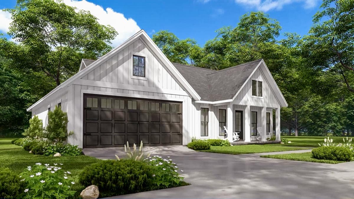 Plan 51829HZ: One-Story Modern Farmhouse Plan with Open Concept Living - 1706 Sq Ft - Image #12 - Cottage, Farmhouse, Modern Farmhouse, Traditional