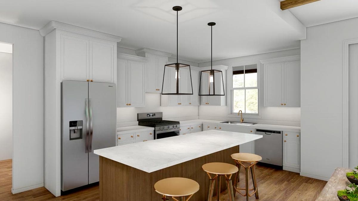 Plan 51829HZ: One-Story Modern Farmhouse Plan with Open Concept Living - 1706 Sq Ft - Image #16 - Cottage, Farmhouse, Modern Farmhouse, Traditional