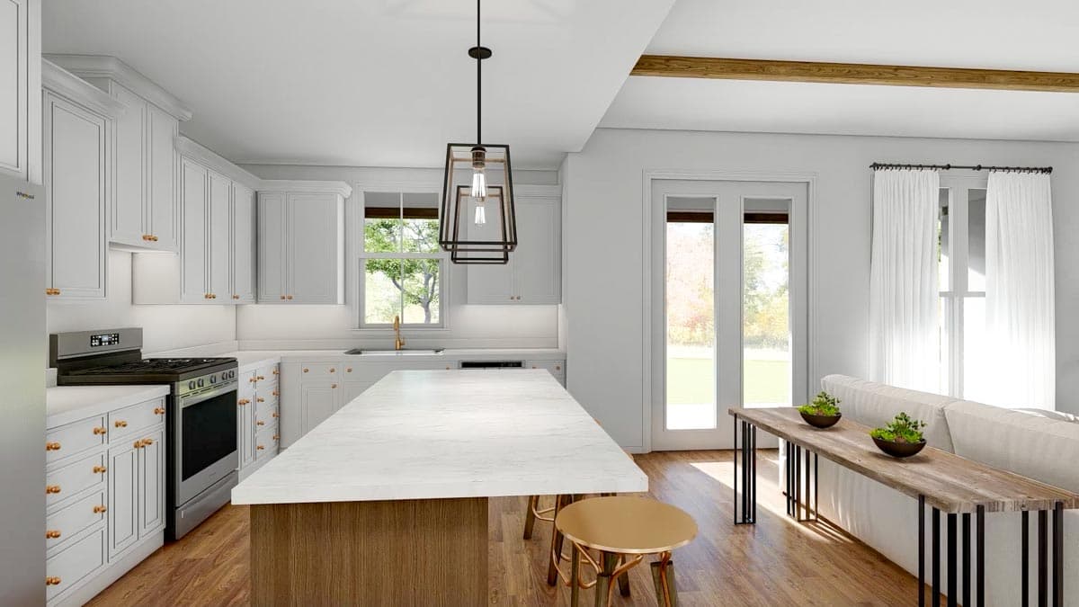 Plan 51829HZ: One-Story Modern Farmhouse Plan with Open Concept Living - 1706 Sq Ft - Image #17 - Cottage, Farmhouse, Modern Farmhouse, Traditional