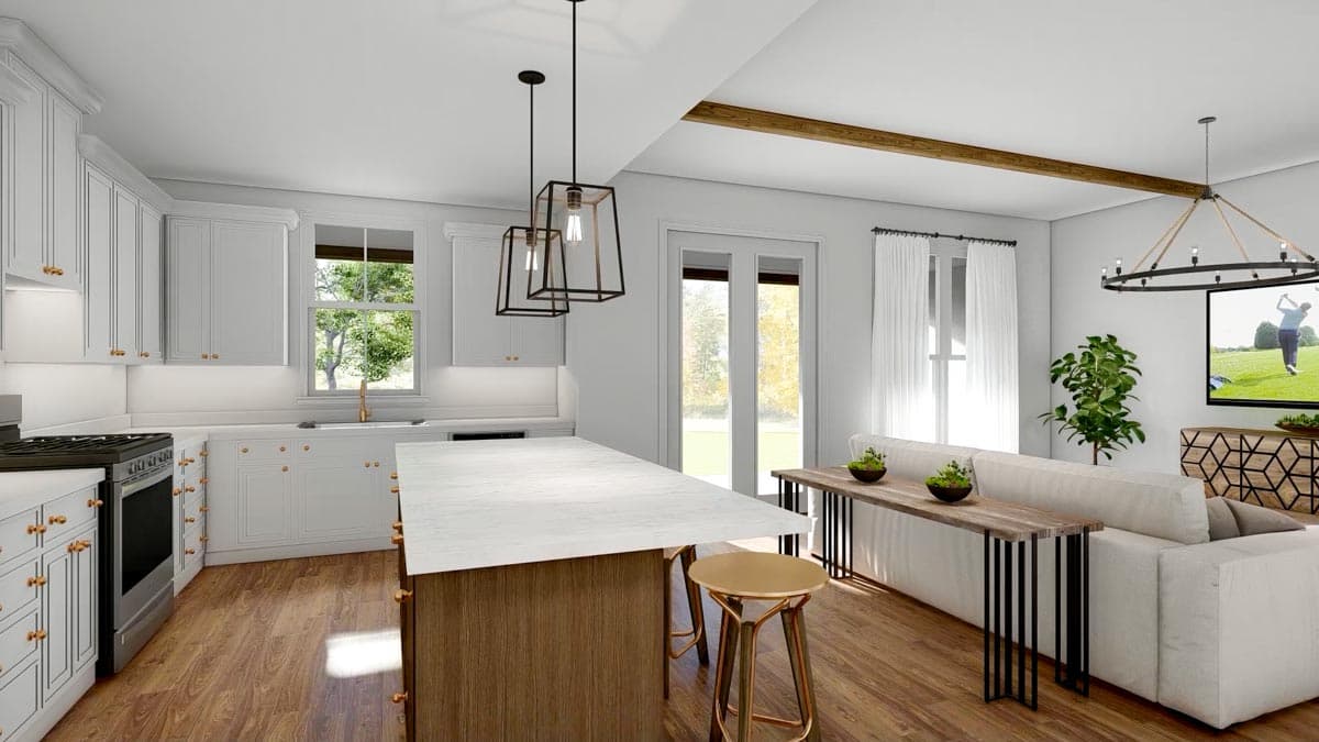 Plan 51829HZ: One-Story Modern Farmhouse Plan with Open Concept Living - 1706 Sq Ft - Image #18 - Cottage, Farmhouse, Modern Farmhouse, Traditional