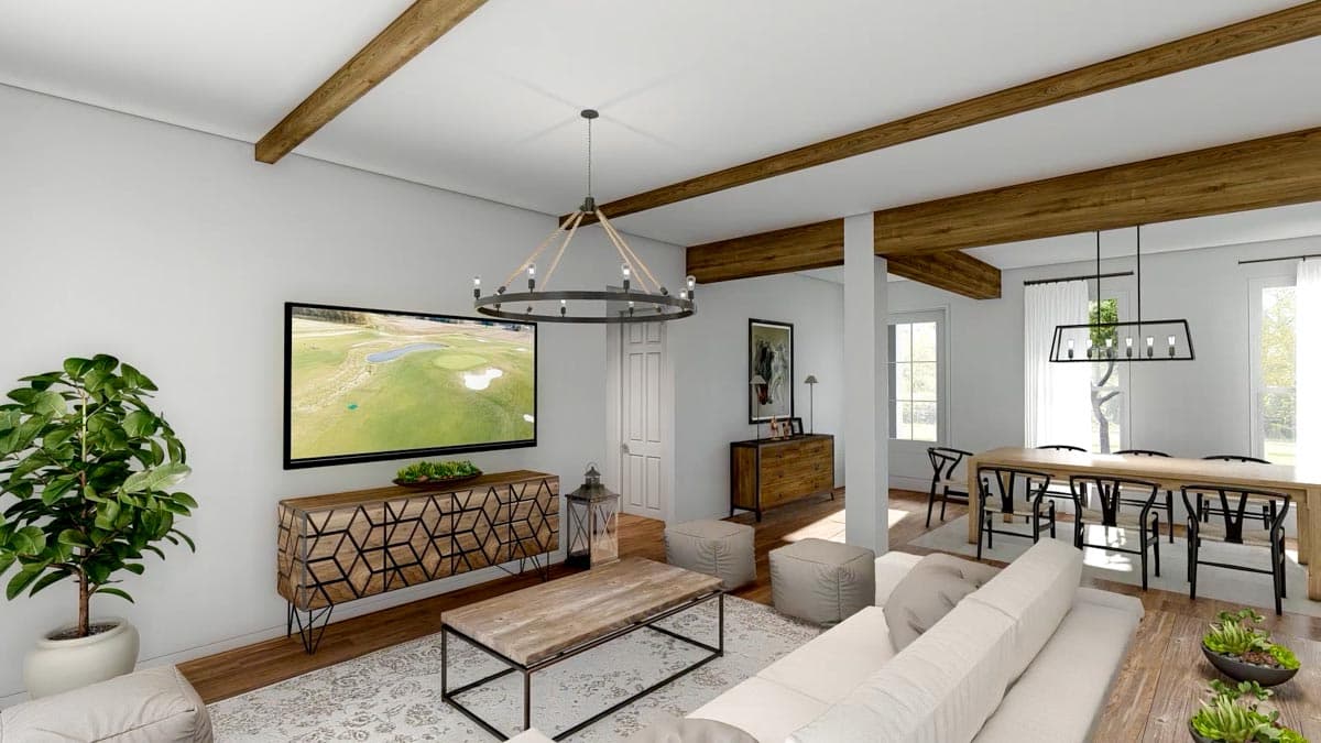 Plan 51829HZ: One-Story Modern Farmhouse Plan with Open Concept Living - 1706 Sq Ft - Image #19 - Cottage, Farmhouse, Modern Farmhouse, Traditional