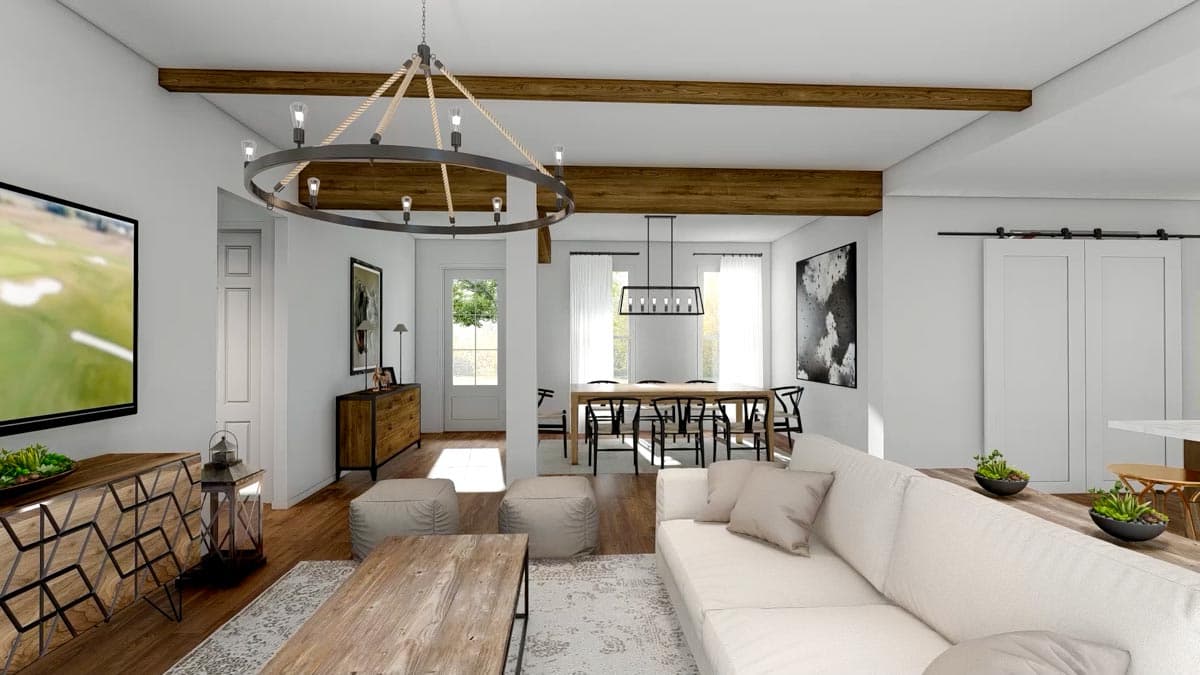 Plan 51829HZ: One-Story Modern Farmhouse Plan with Open Concept Living - 1706 Sq Ft - Image #20 - Cottage, Farmhouse, Modern Farmhouse, Traditional