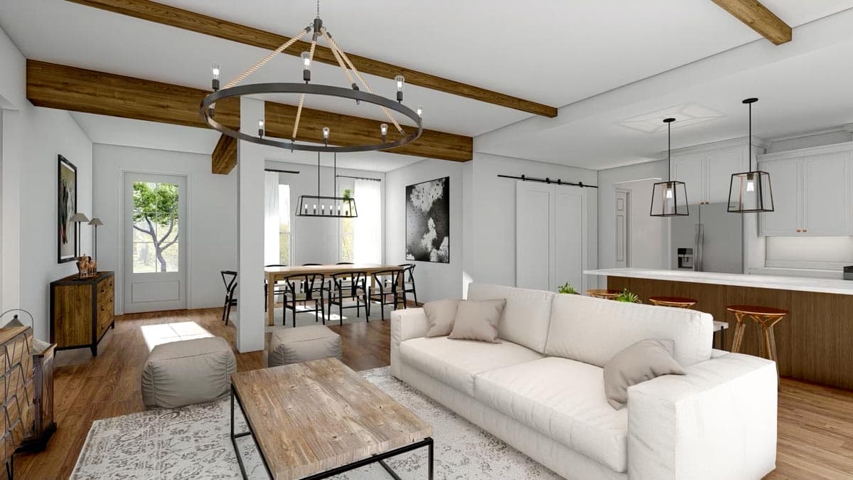 Plan 51829HZ: One-Story Modern Farmhouse Plan with Open Concept Living - 1706 Sq Ft - Image #21 - Cottage, Farmhouse, Modern Farmhouse, Traditional