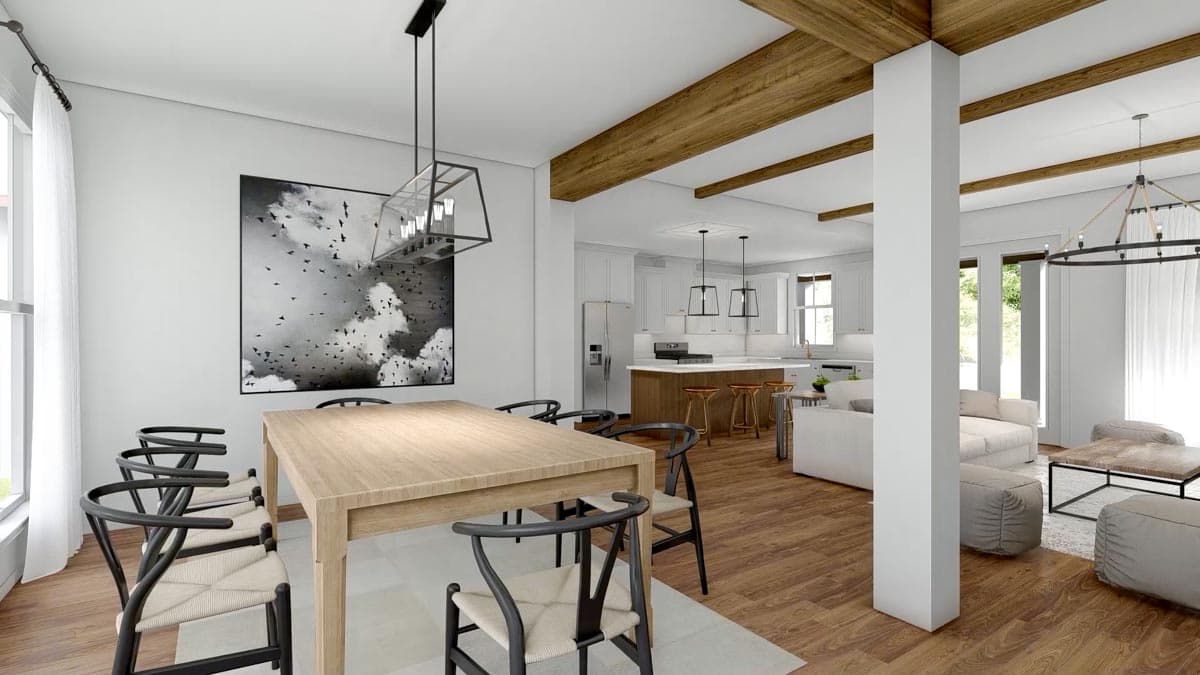 Plan 51829HZ: One-Story Modern Farmhouse Plan with Open Concept Living - 1706 Sq Ft - Image #24 - Cottage, Farmhouse, Modern Farmhouse, Traditional