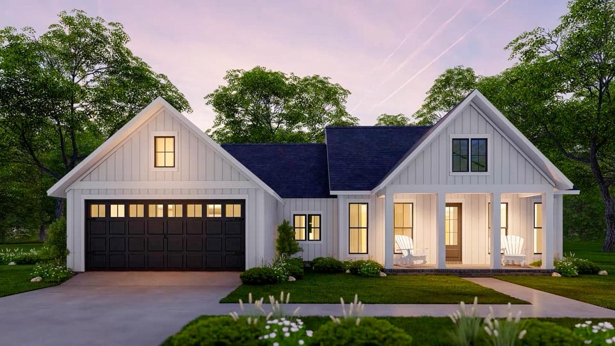 Plan 51829HZ: One-Story Modern Farmhouse Plan with Open Concept Living - 1706 Sq Ft - Image #15 - Cottage, Farmhouse, Modern Farmhouse, Traditional