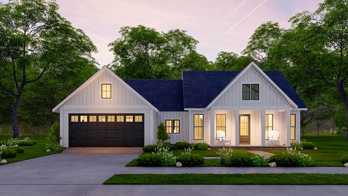 Plan 51829HZ: One-Story Modern Farmhouse Plan with Open Concept Living - 1706 Sq Ft - Image #35 - Cottage, Farmhouse, Modern Farmhouse, Traditional