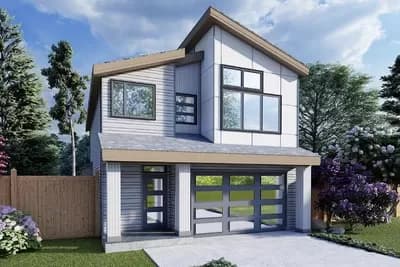 1631 Square Foot Contemporary Plan Just 26-Feet Wide Perfect for a Narrow Lot
