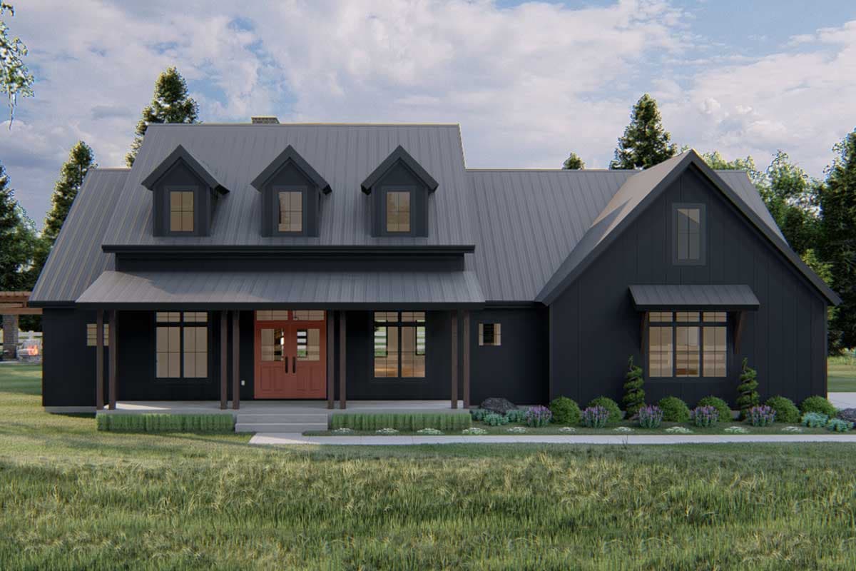 Plan 62841DJ: Modern Farmhouse Plan with Cathedral Ceiling in the Great Room and Kitchen - 2388 Sq Ft - Image #5 - Country, Farmhouse, Modern Farmhouse, New American, Southern