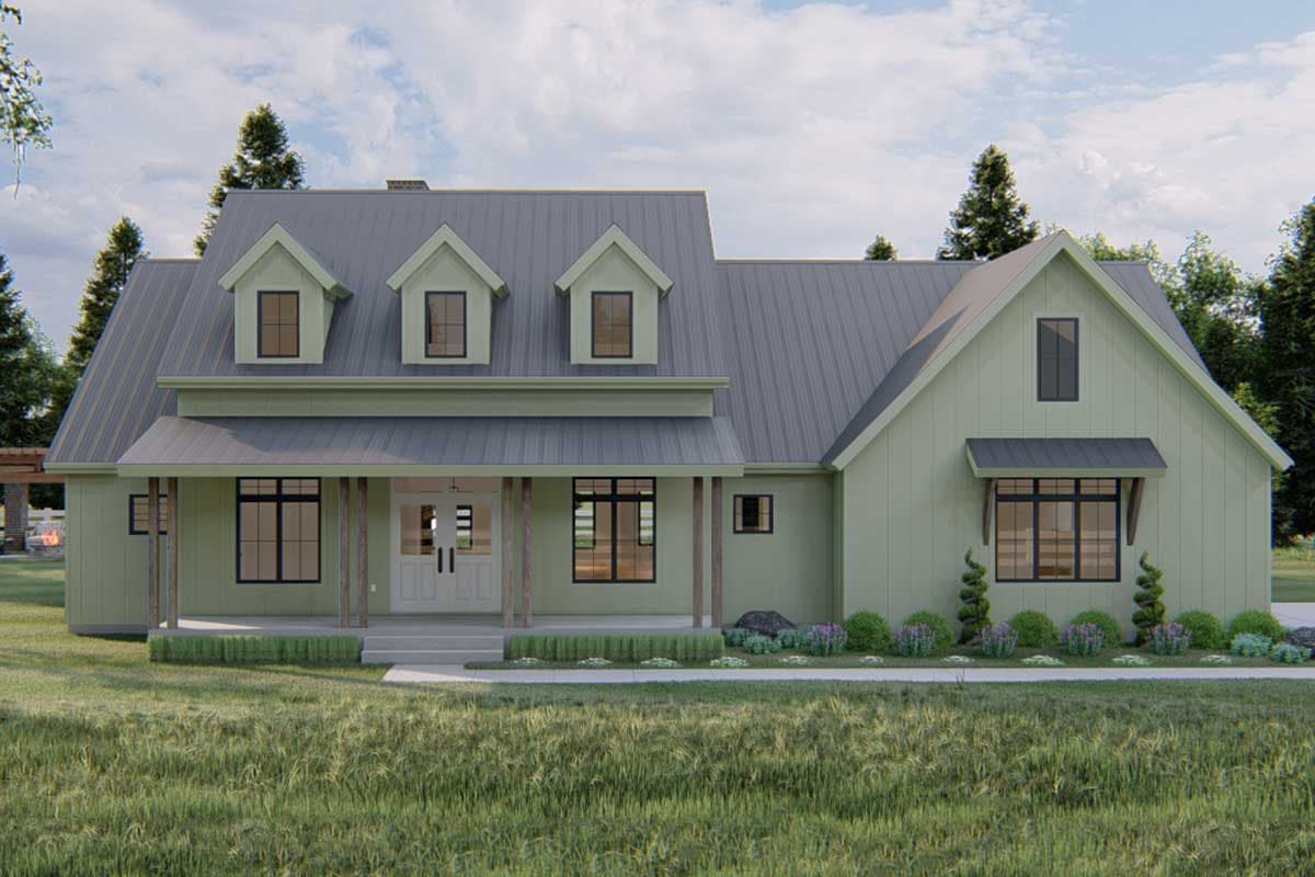 Plan 62841DJ: Modern Farmhouse Plan with Cathedral Ceiling in the Great Room and Kitchen - 2388 Sq Ft - Image #6 - Country, Farmhouse, Modern Farmhouse, New American, Southern