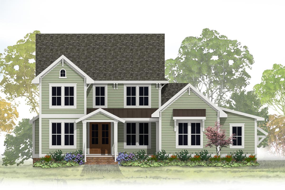 Plan 500070VV: Exclusive Two-story Farmhouse Plan with Side-entry Garage - Image #9 - Country, Farmhouse, Traditional