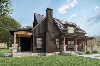 3 Bed Farmhouse Plan with Multiple Porches - 1771 Sq Ft