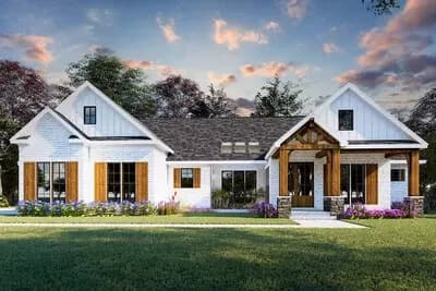 Country Craftsman House Plan with Bonus Room above Garage - 2073 Sq Ft