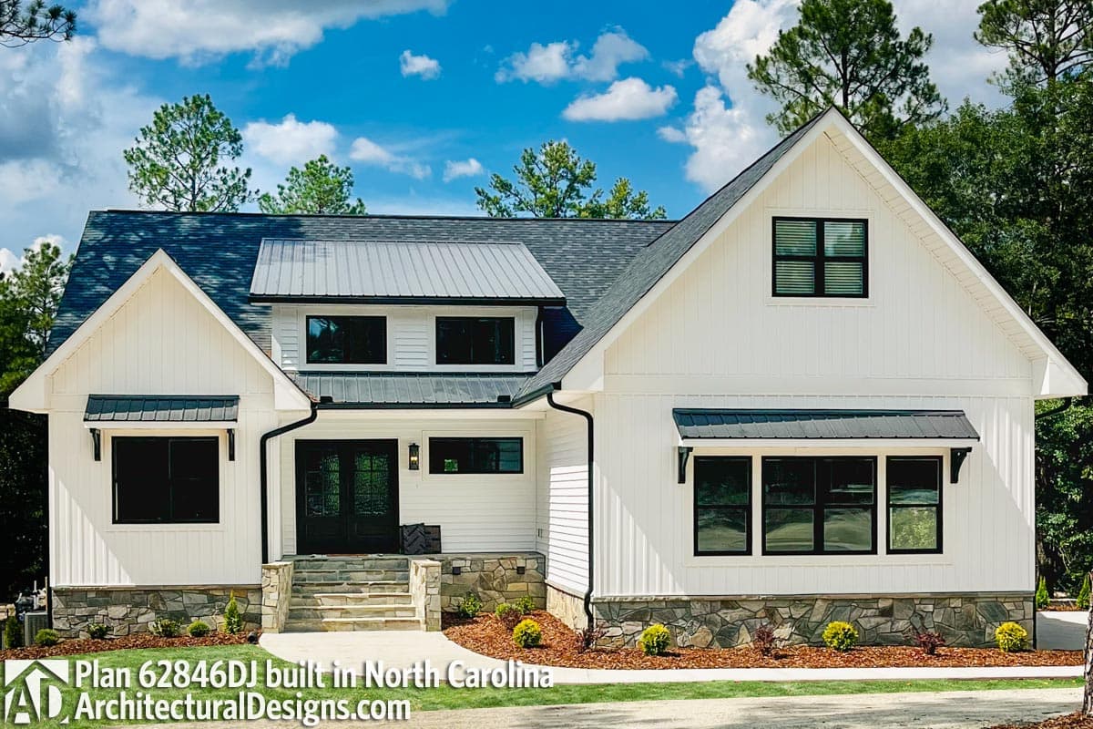 build gallery item - Modern Farmhouse Plan 62846DJ Comes to Life in North Carolina