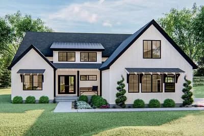 One-Story 3-Bed Modern Farmhouse Plan with Upstairs Loft - 2015 Sq Ft