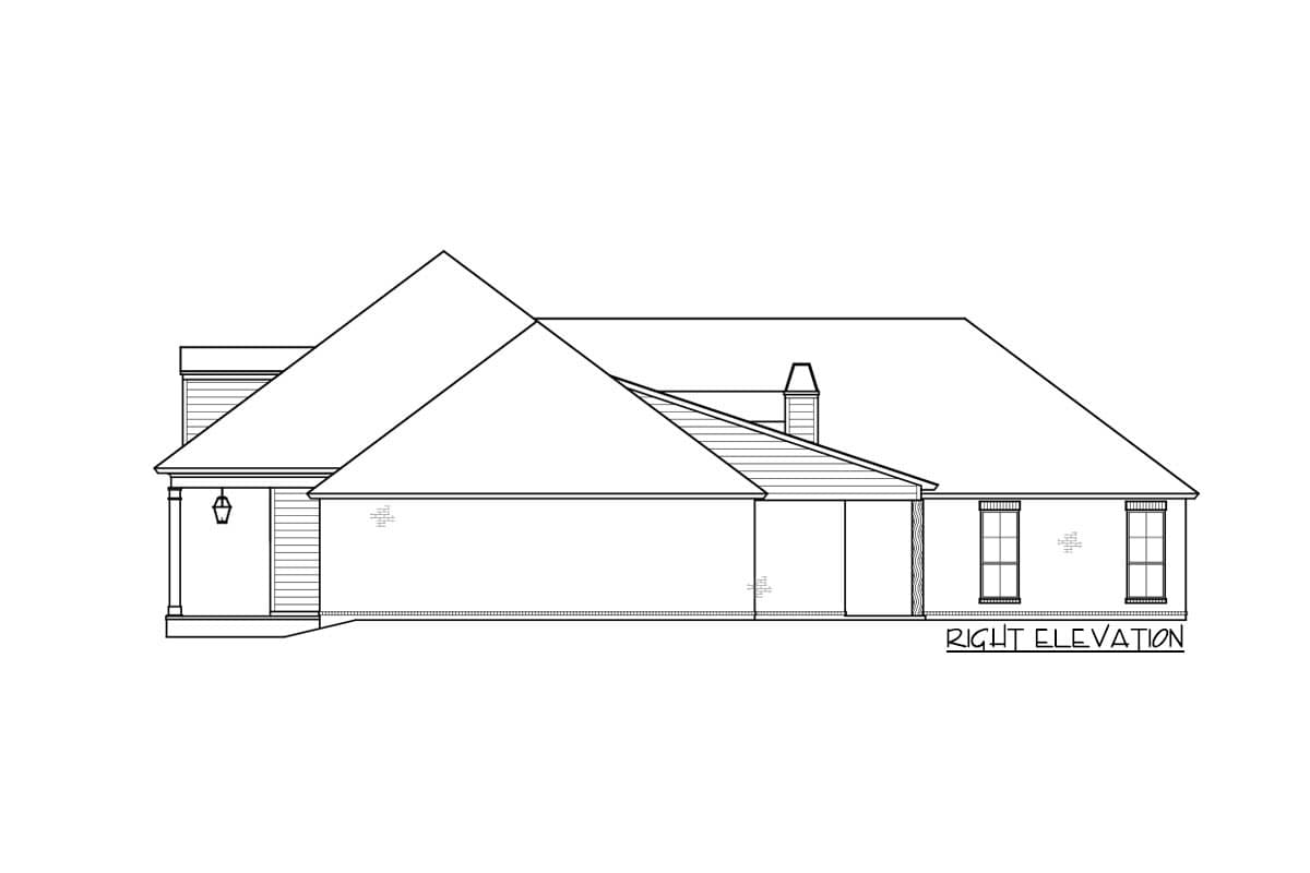 Plan 56463SM: Southern-Style Country Home Plan with Outdoor Kitchen and Optional Bonus Room - 2979 Sq Ft - Image #5 - Country, Southern