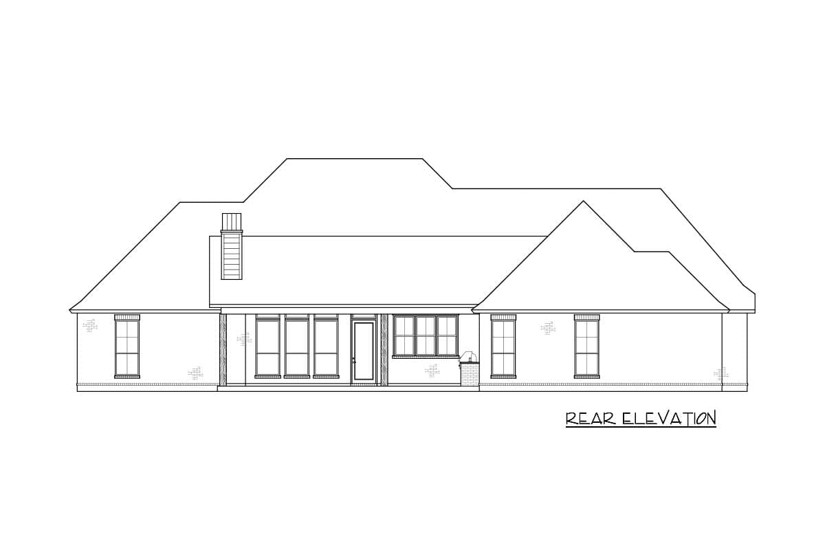 Plan 56463SM: Southern-Style Country Home Plan with Outdoor Kitchen and Optional Bonus Room - 2979 Sq Ft - Image #4 - Country, Southern