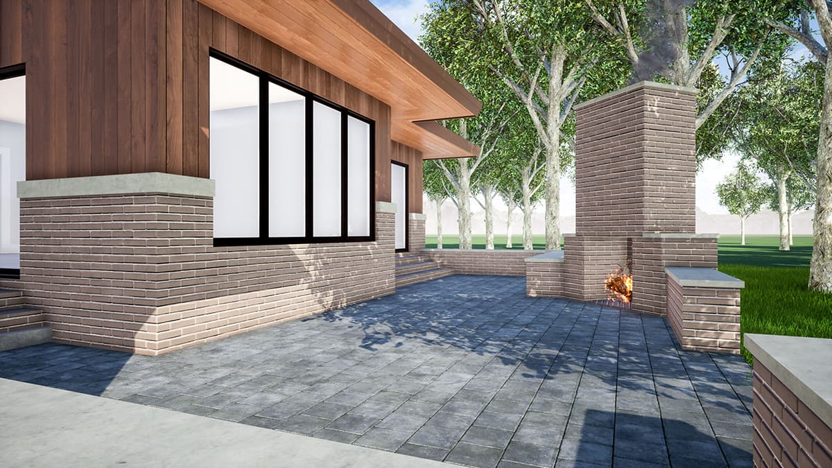 Plan 70660MK: Modern Prairie Home Plan with Large Outdoor Living Space - Image #6 - Contemporary, Mid Century Modern, Modern, Prairie, Ranch