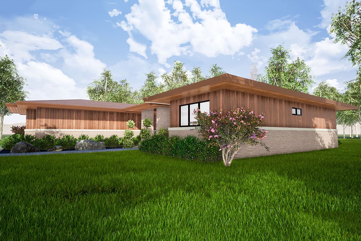 Plan 70660MK: Modern Prairie Home Plan with Large Outdoor Living Space - Image #5 - Contemporary, Mid Century Modern, Modern, Prairie, Ranch
