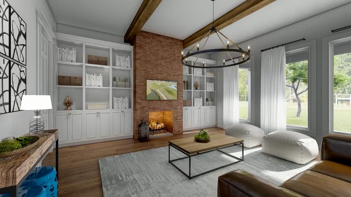 Plan 51830HZ: Expanded 4-Bed Modern Farmhouse with a Game Room and a Bonus Room - 3086 Sq Ft - Image #19 - Country, Modern Farmhouse, New American, Traditional