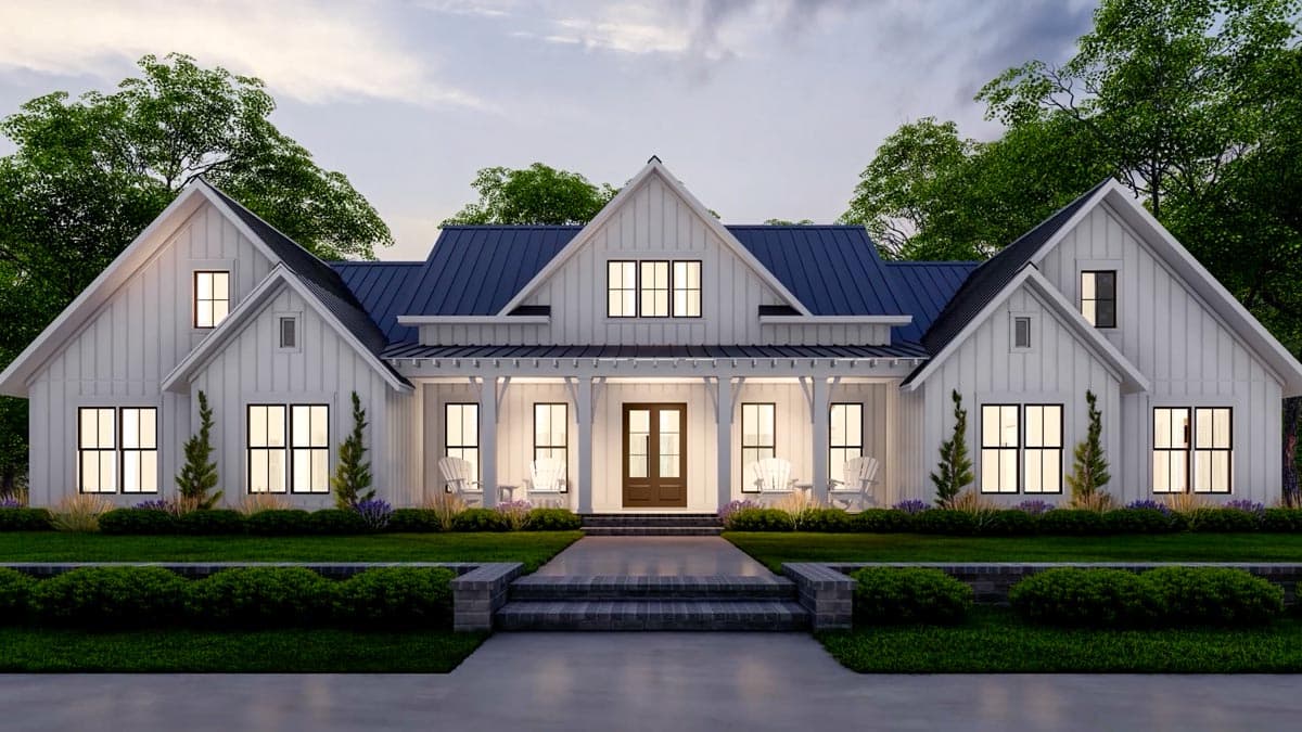 Plan 51830HZ: Expanded 4-Bed Modern Farmhouse with a Game Room and a Bonus Room - 3086 Sq Ft - Image #27 - Country, Modern Farmhouse, New American, Traditional